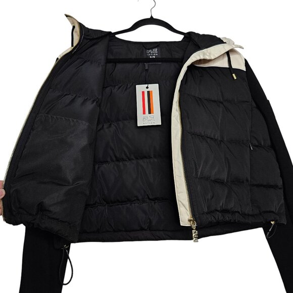 P.E Nation Parallel Cream Black‎ Quilted Hooded Puffer Jacket Size XL - Picture 9 of 15